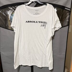 Torrid White Graphic Tee Absolutely Not